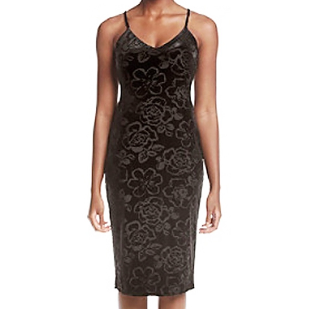 Jessica Simpson NEW Black Size 4 Velvet Midi dress